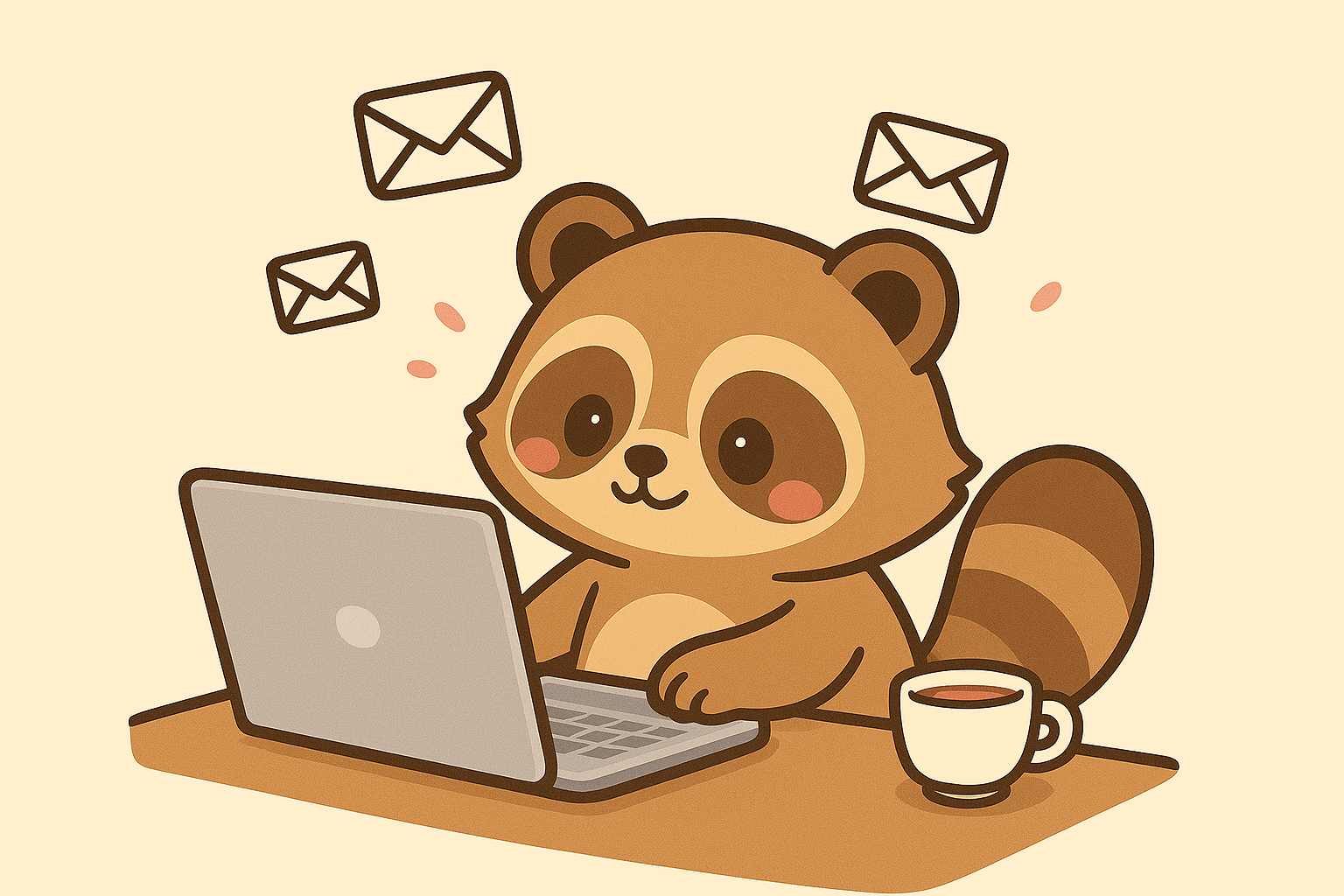 Tanuki construyendo la web